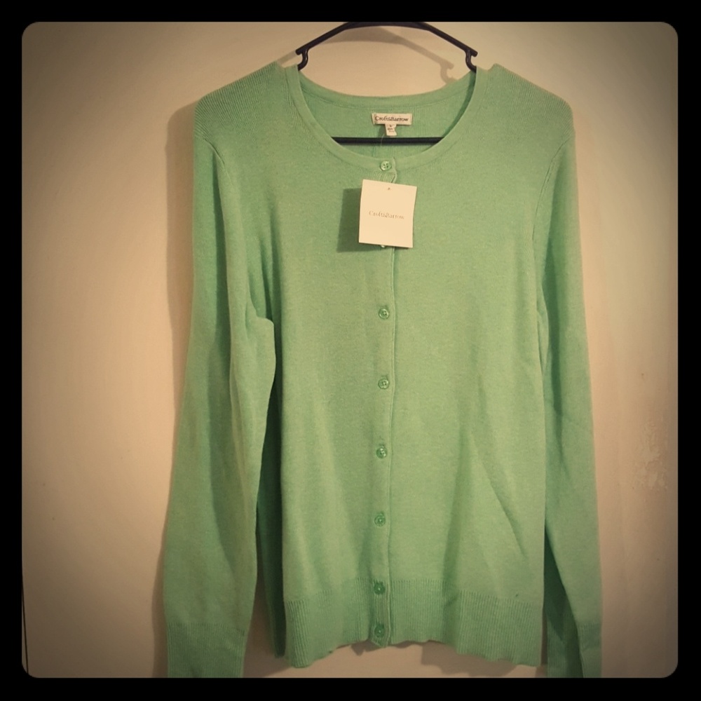 Mint green button up cardigan